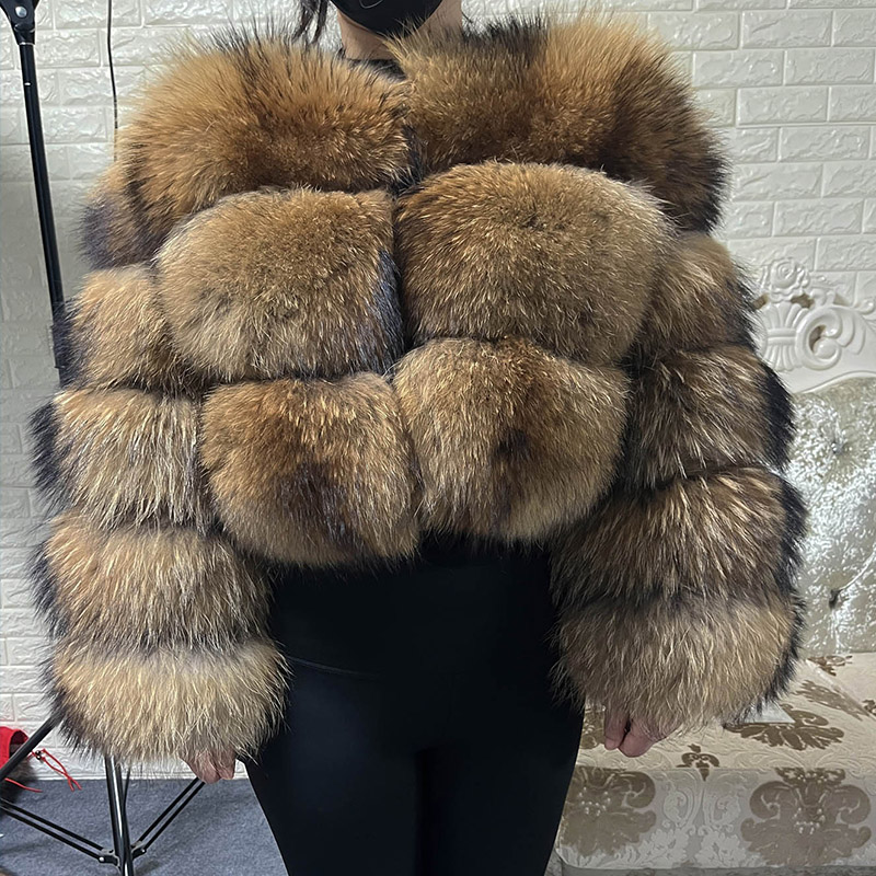 Winter Clothing Women Sale - Plus Size Tops Brown Fur Maomaokong