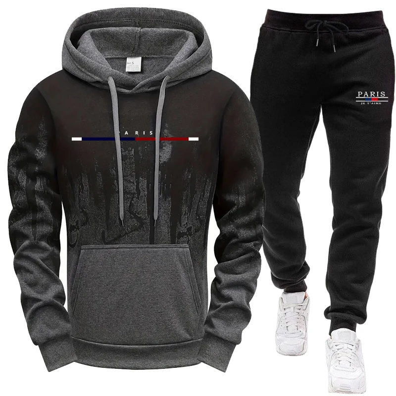 Winter Clothing For Men - Men's Set/Hoodie/Pants Autumn Winter Hooded Sweatshirt