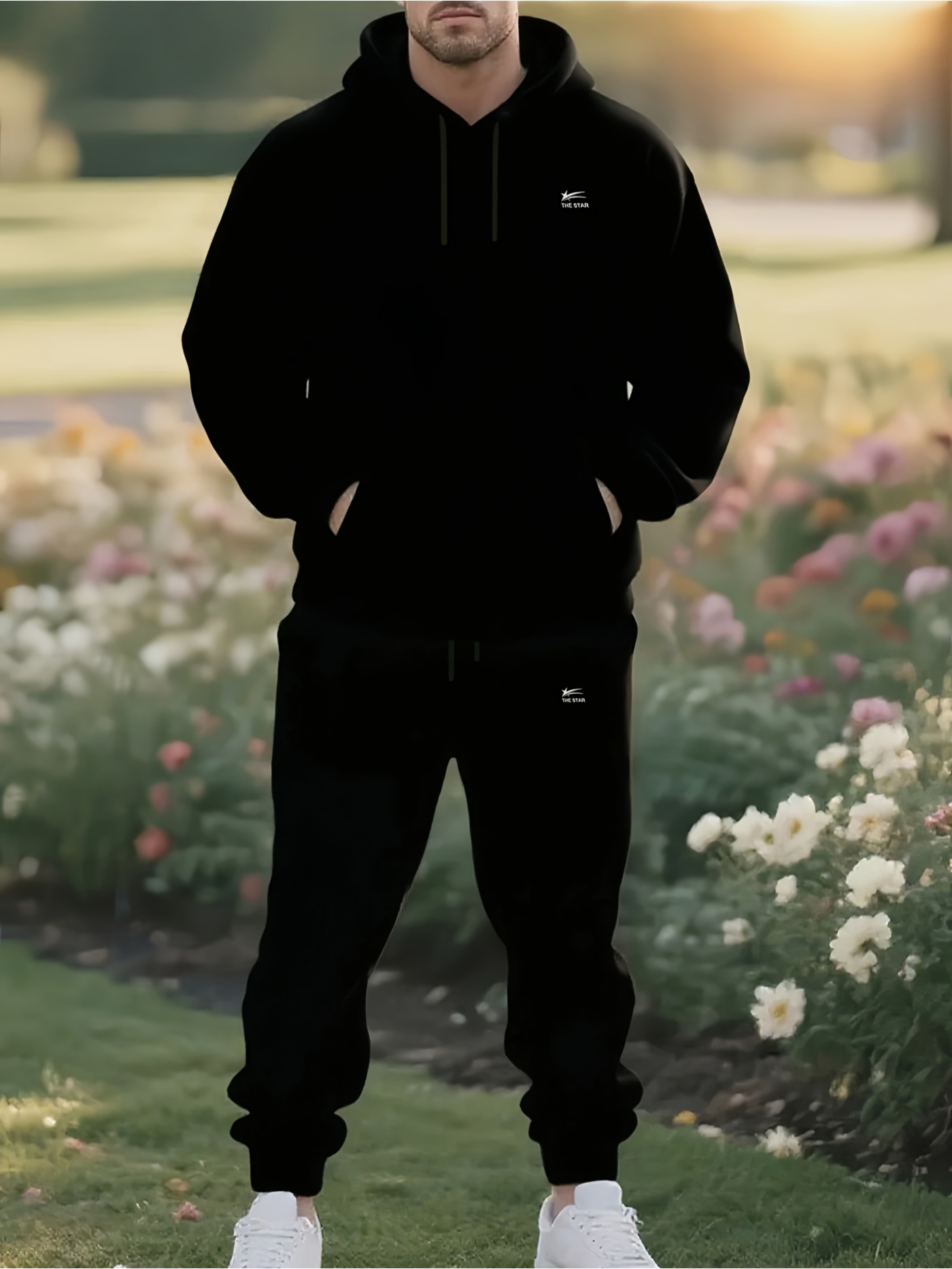 Winter Clothing For Men - 2026 Men 2‑Pieces Tracksuit Black Hoodie