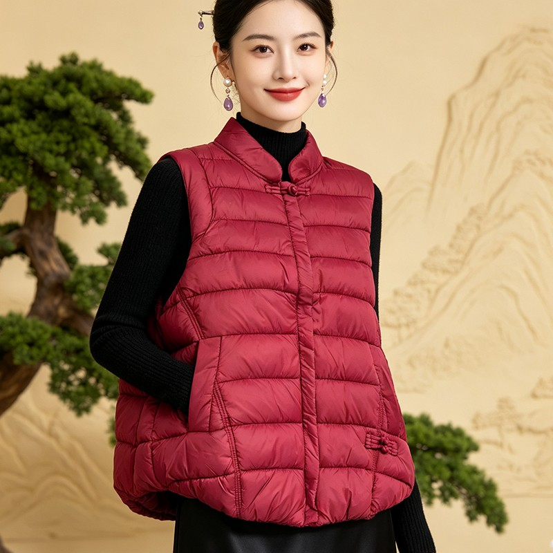 Winter Clothing Women Sale - Women's Chinese style Warm Vest Lightweight