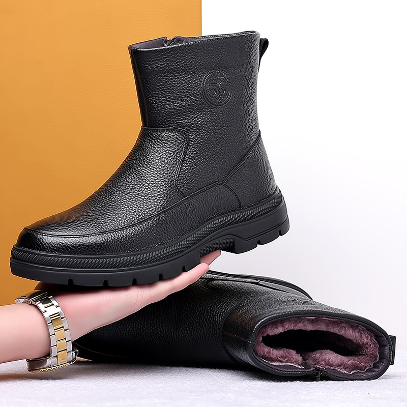 Mens High Top Leather Snow Boo - огляд і ціна Snow Boot Fur Lined