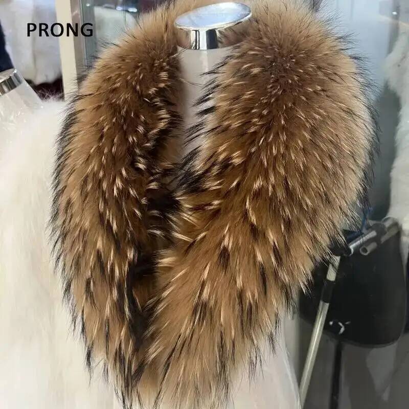 Natural Raccoon Fur Collar Rea - огляд і ціна Winter Clothing Women Sale