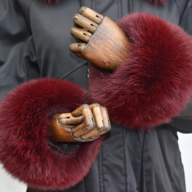 Fox Fur Cuffs For Women Whole  - огляд і ціна Winter Clothing Women Sale