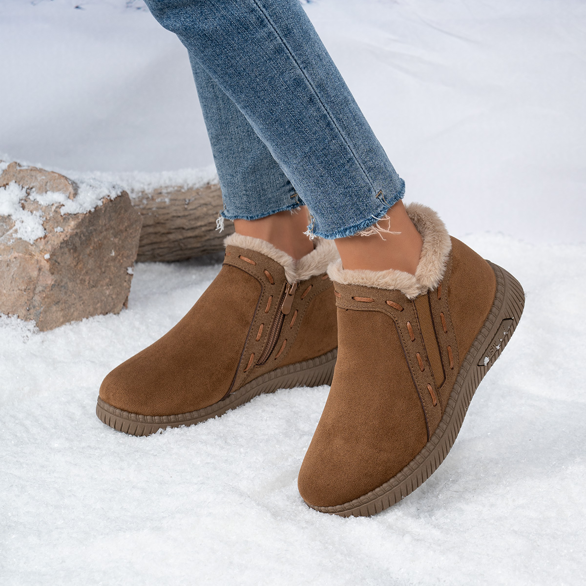 Women Winter Boots Brown Women - огляд і ціна Snow Boot Fur Lined