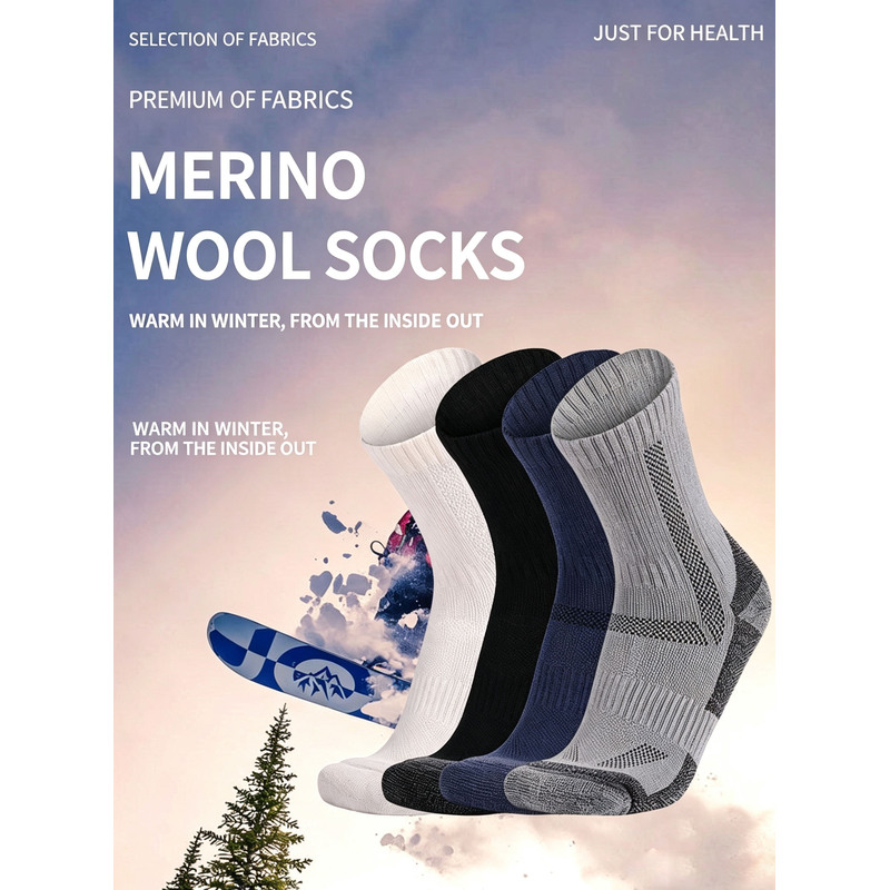 5PCS Men's Thick Merino Wool H - огляд і ціна Thermal Sock Merino