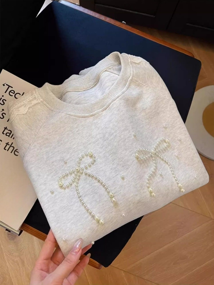 Round Neck Pearl Women's Sweat - огляд і ціна Winter Clothing Essentials For Women