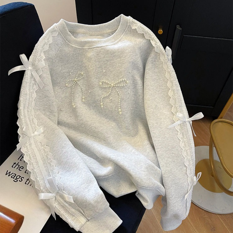 Round Neck Pearl Women's Sweat - огляд і ціна Winter Clothing Essentials For Women