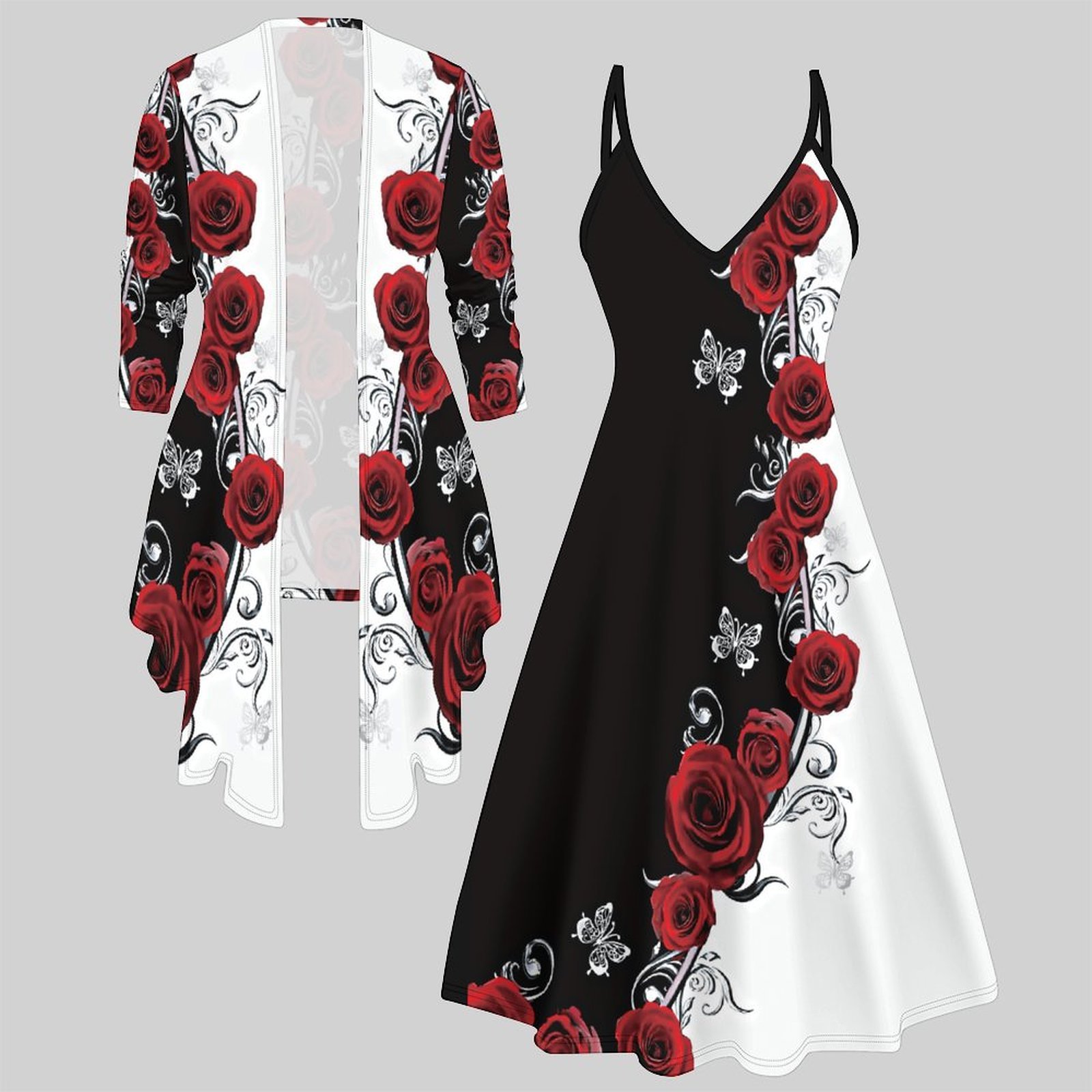 Print Two Piece Set Women Midi - огляд і ціна Winter Clothing Women Sale