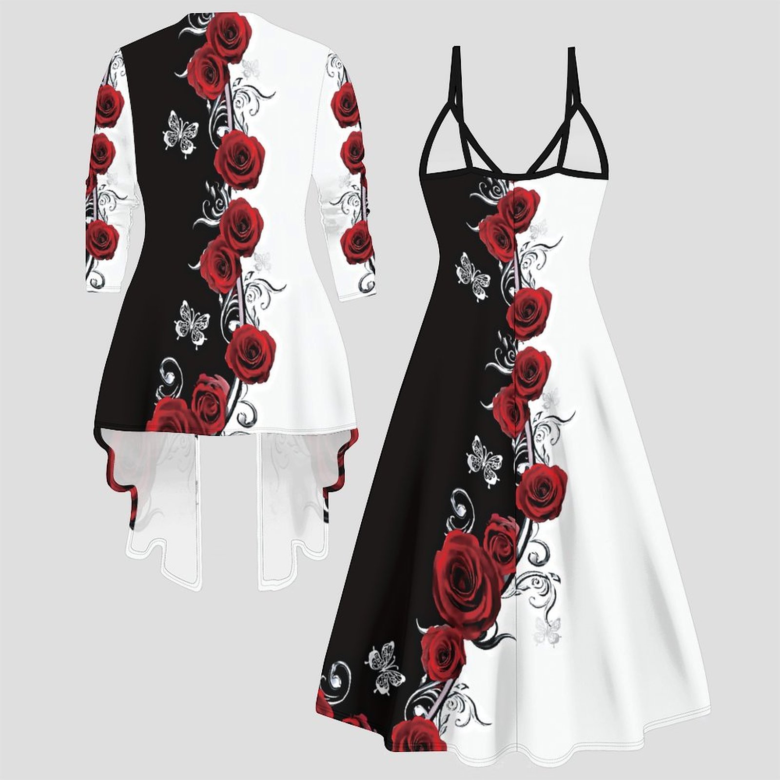 Print Two Piece Set Women Midi - огляд і ціна Winter Clothing Women Sale
